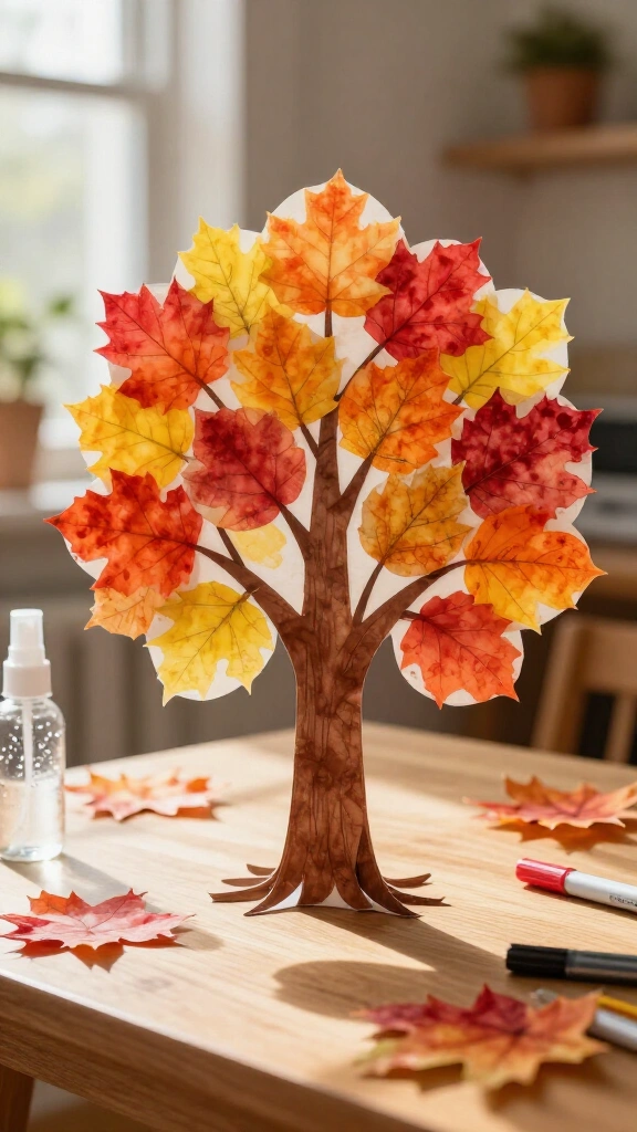 Coffee filter watercolor thankful tree