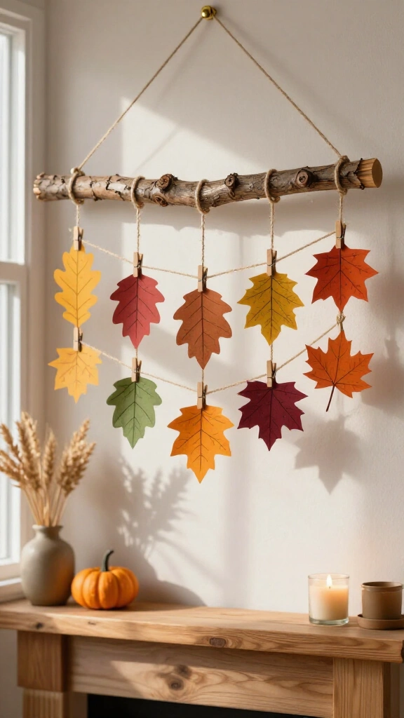 Clothesline branch hanging display