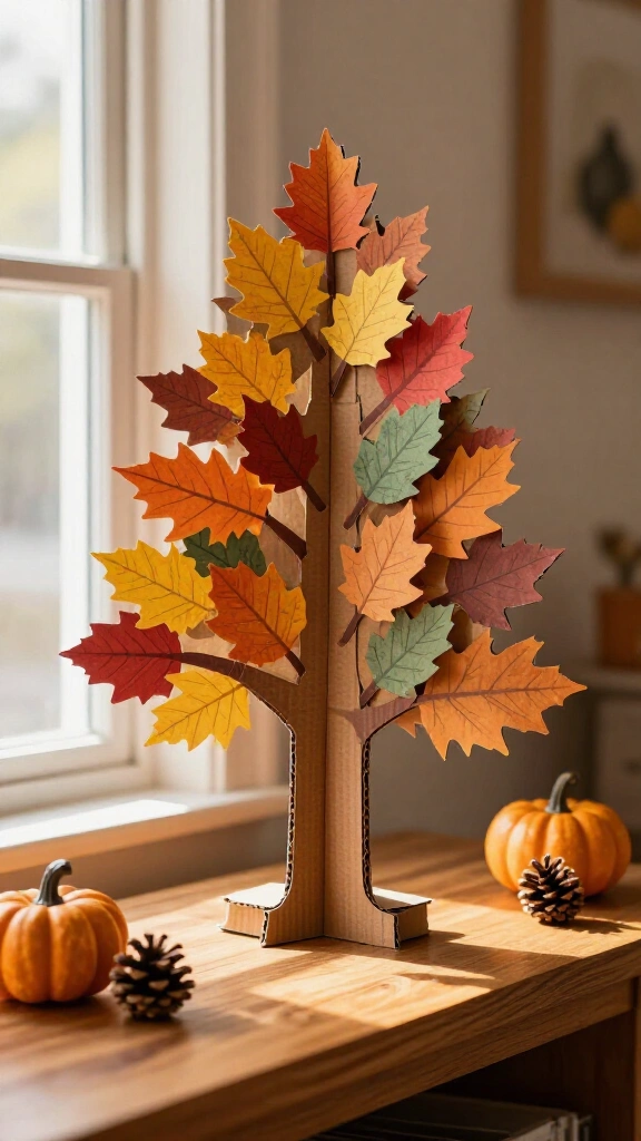 3D cardboard box thankful tree