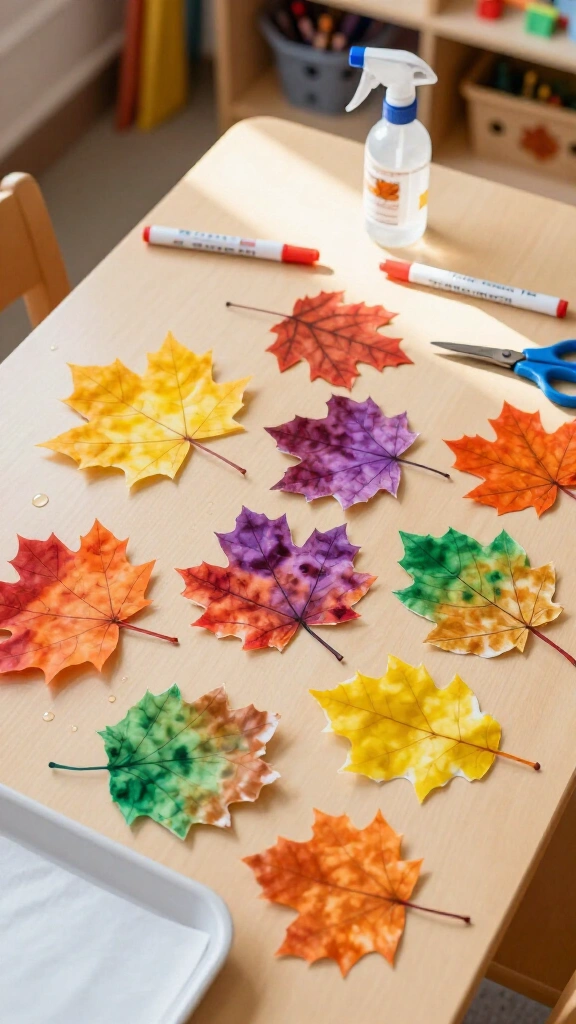 Coffee filter fall leaves