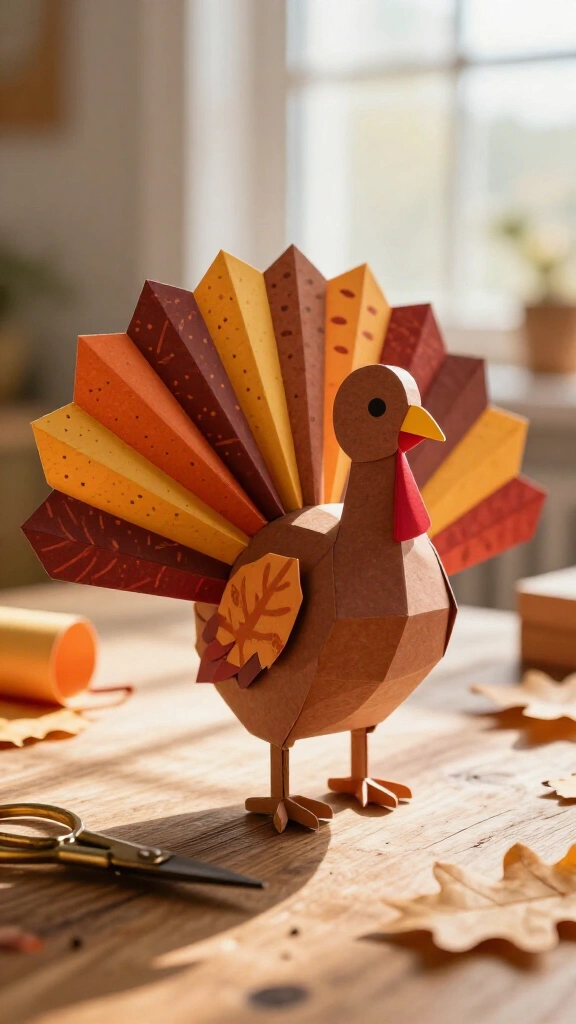 Accordion paper fold turkey pattern