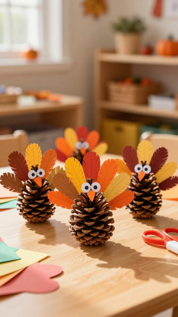Pinecone turkey friends
