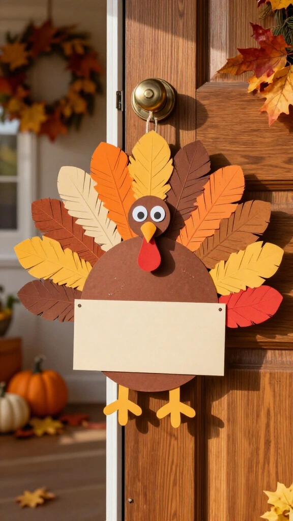 Hanging door hanger turkey template