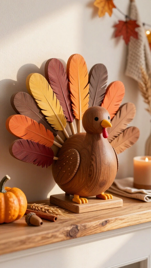 Wooden turkey shelf sitter