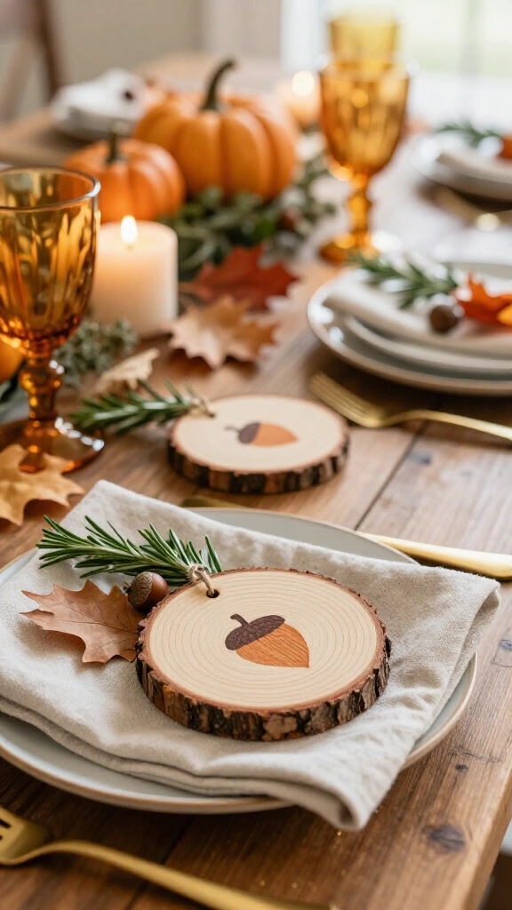Wood slice place cards