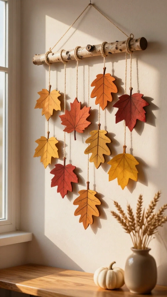 Wooden leaf wall hanging
