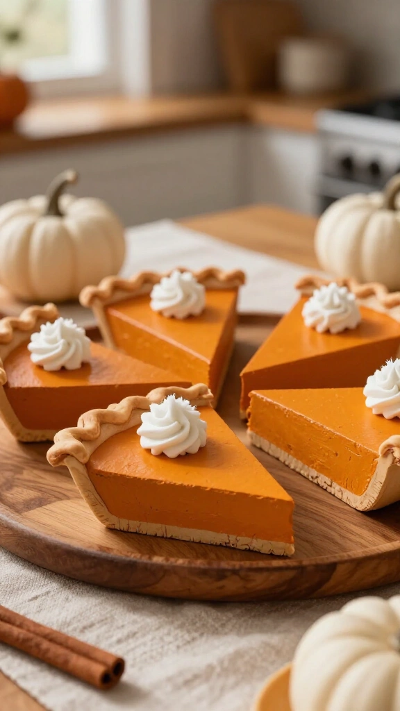 Wooden pumpkin pie slice decor