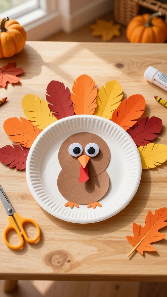 Paper plate turkey craft