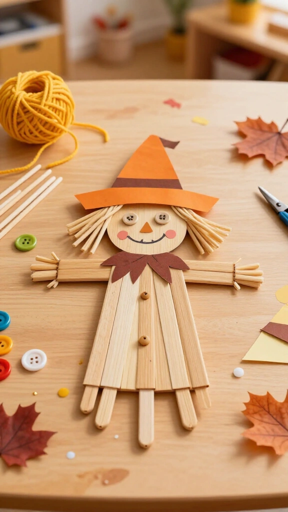 Popsicle stick scarecrow