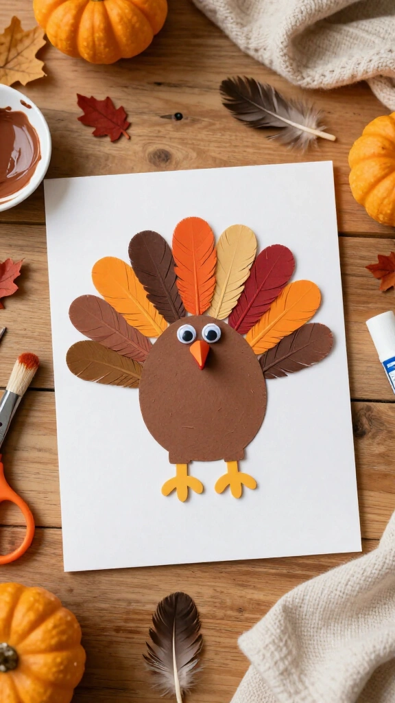 Classic footprint turkey keepsake