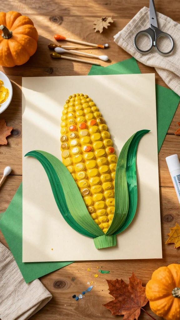Footprint corn on the cob craft