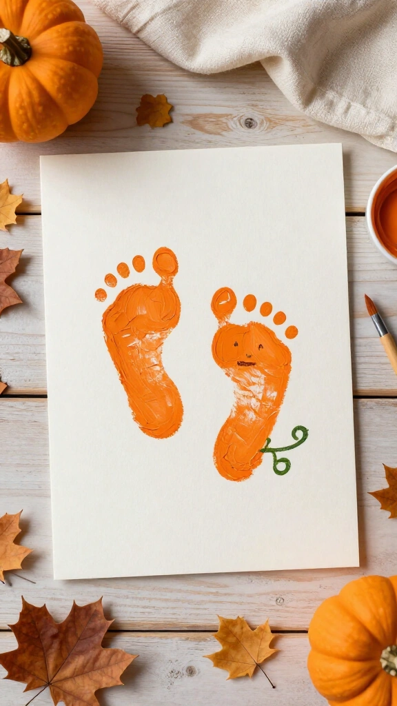 Little pumpkin footprint art