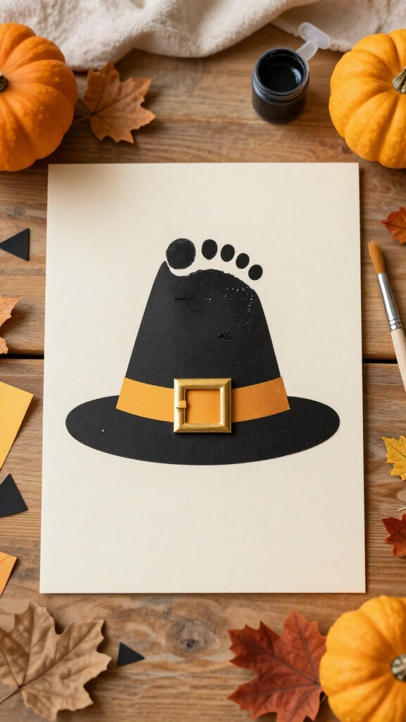 Footprint pilgrim hat keepsake