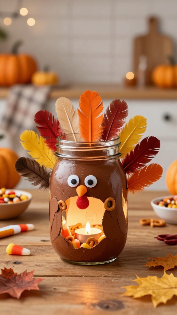 Turkey mason jar craft