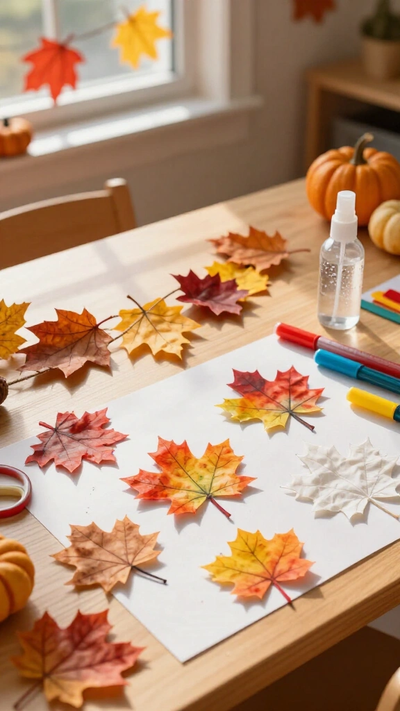 Coffee filter fall leaves