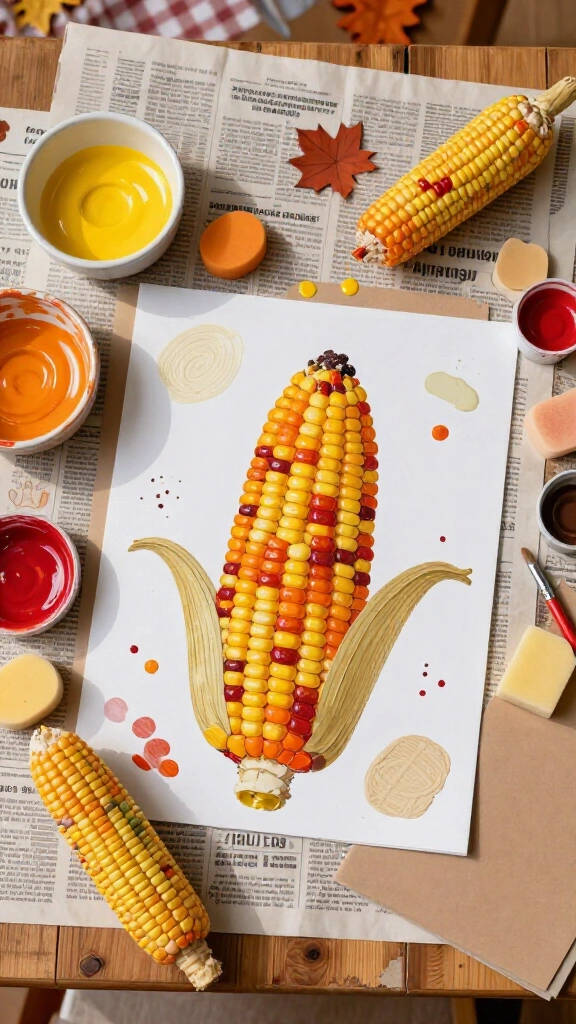 Corn cob painting