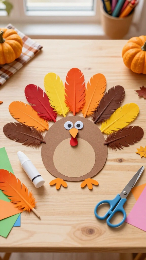 Turkey feather name craft