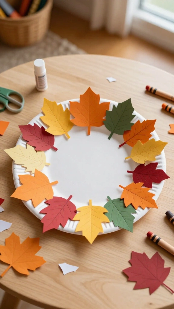 Paper plate gratitude wreath