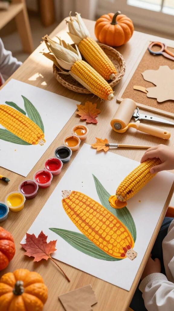 Thankful corn cob painting