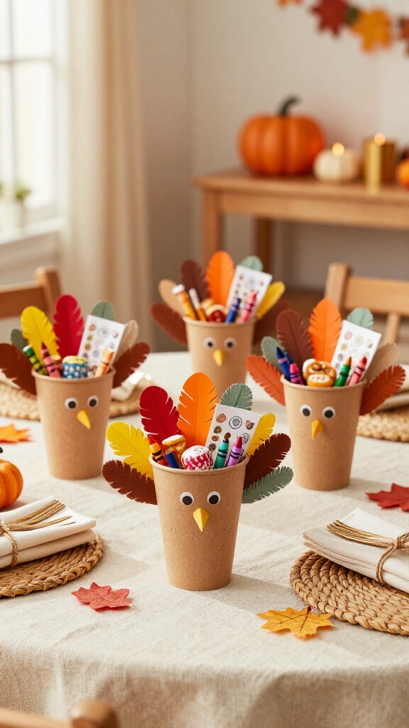 Turkey treat cups for the kids' table
