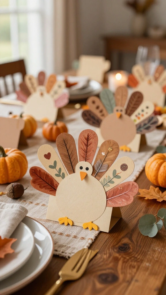 Handprint turkey place cards