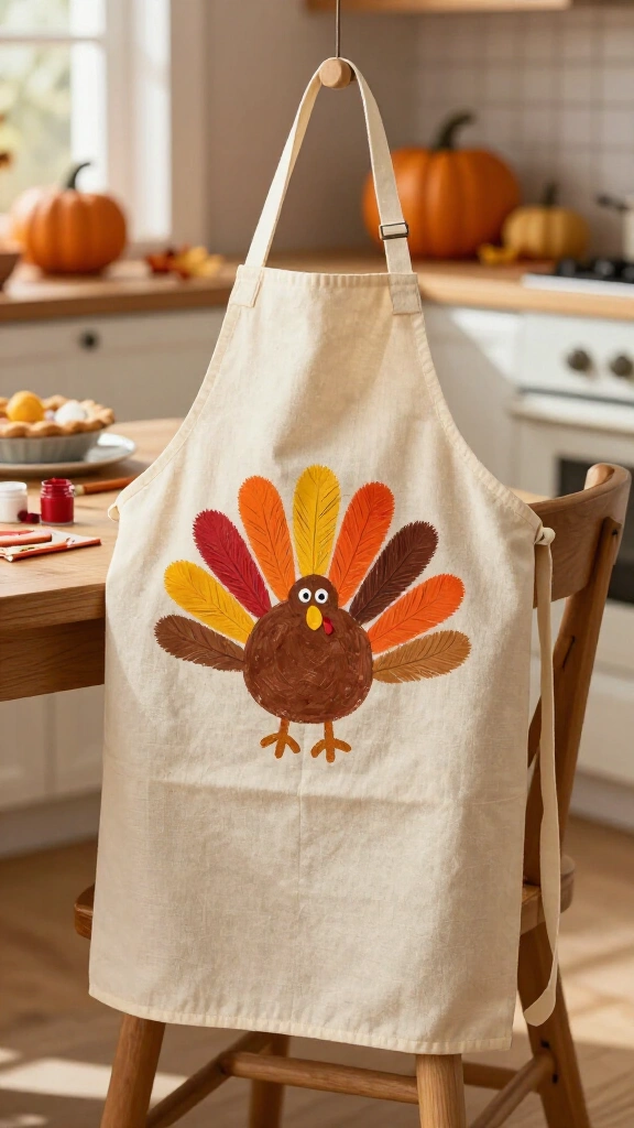Handprint turkey apron