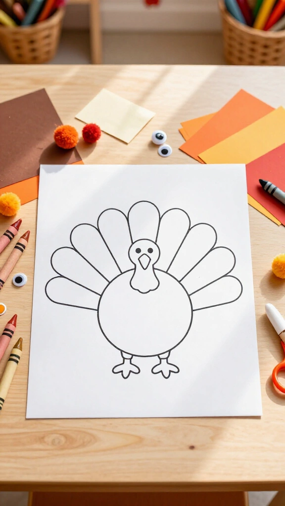 Classic turkey outline template