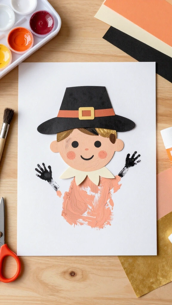 Handprint pilgrim boy craft