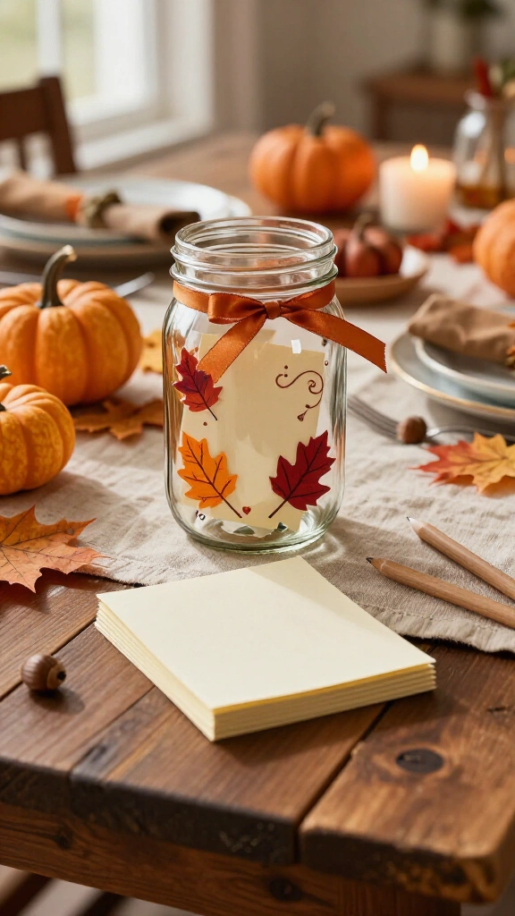 Gratitude jar with printable notes