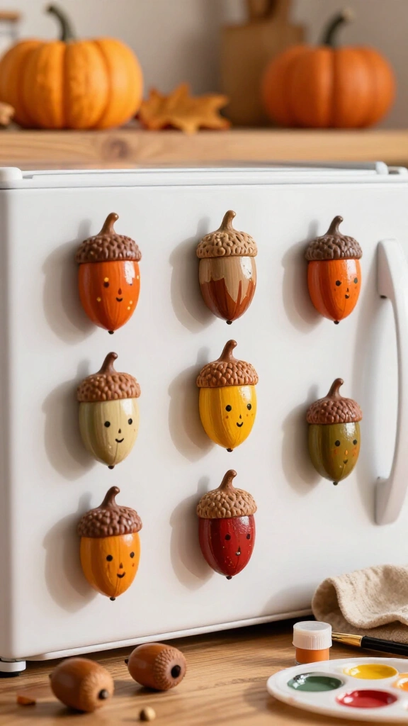 Painted acorn magnets