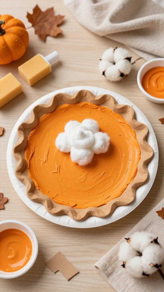 Paper plate pumpkin pie craft