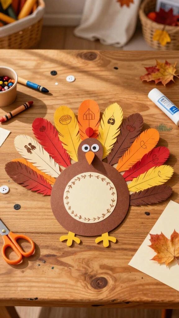 Thankful turkey prayer craft