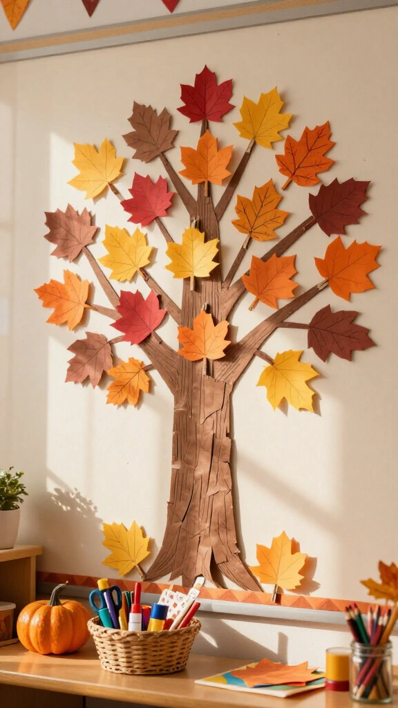 Gratitude tree with Scripture leaves