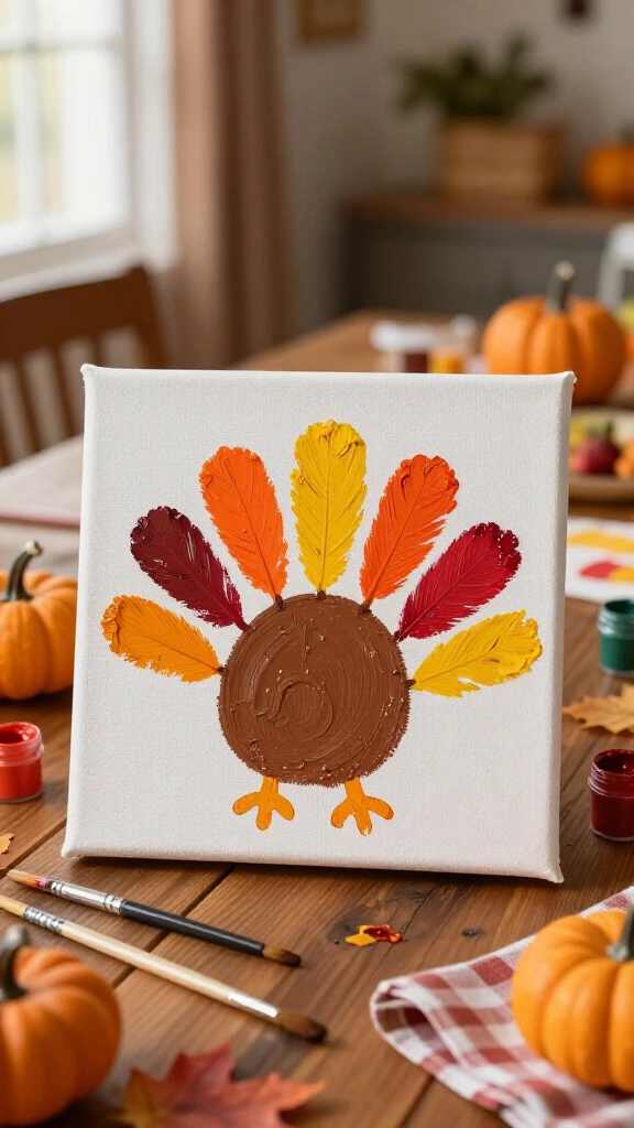 Handprint turkey canvas