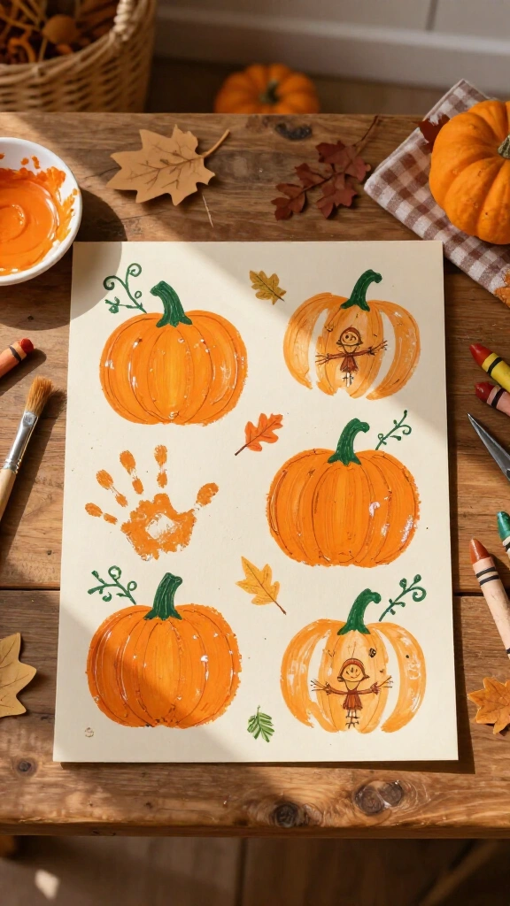 Handprint pumpkin patch keepsake