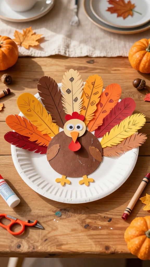 Gratitude paper plate turkey