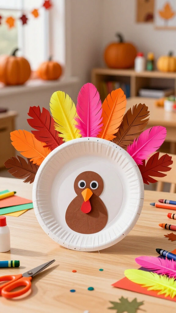 Paper plate turkey crown
