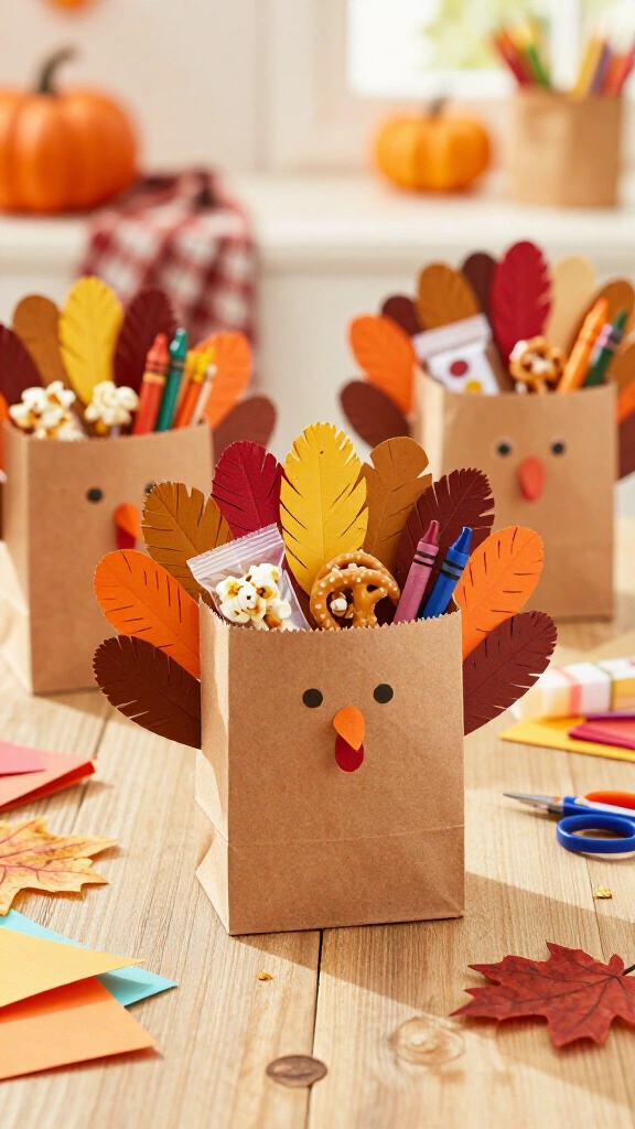 Paper bag turkey treat holder