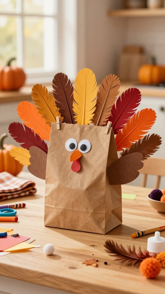 Paper bag turkey countdown to Thanksgiving