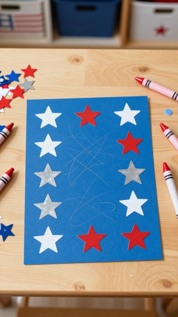 Patriotic star sticker collage