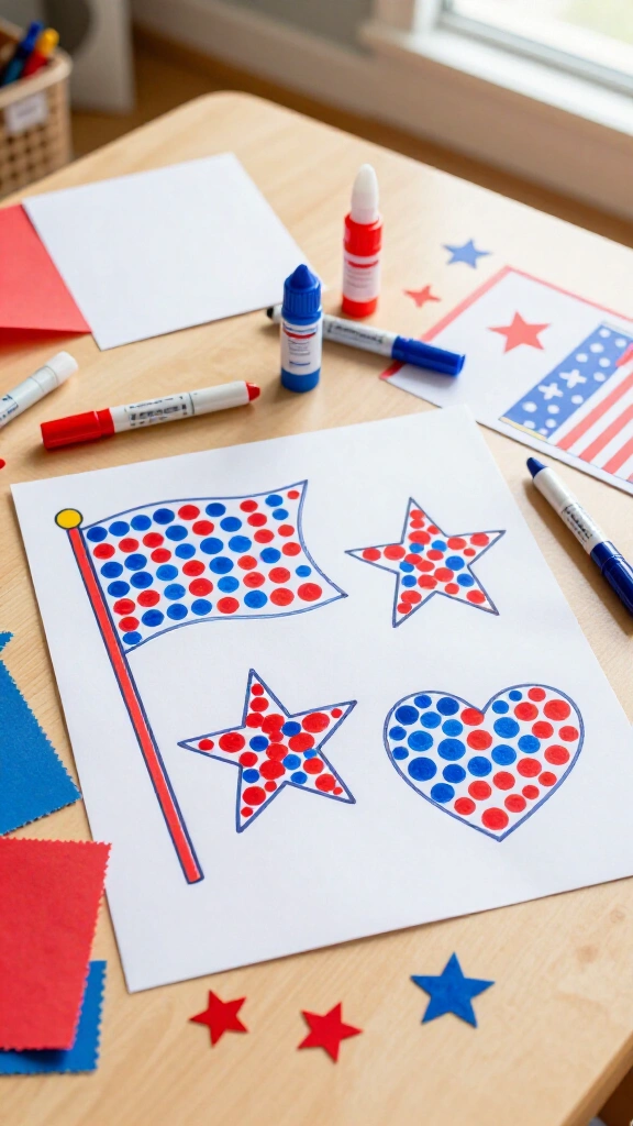 Patriotic dot marker art