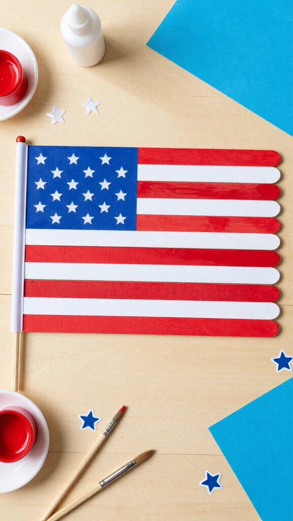 Popsicle stick flag