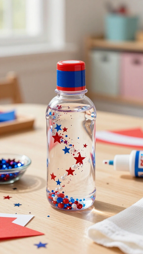 Red, white, and blue sensory bottle