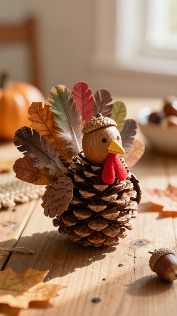 Pinecone turkey with acorn head