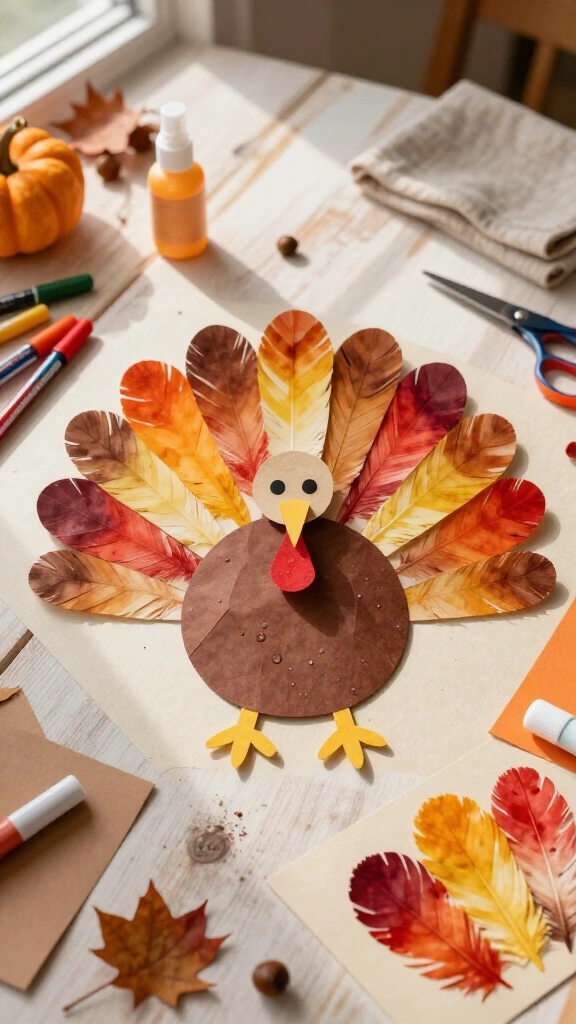Coffee filter turkey craft