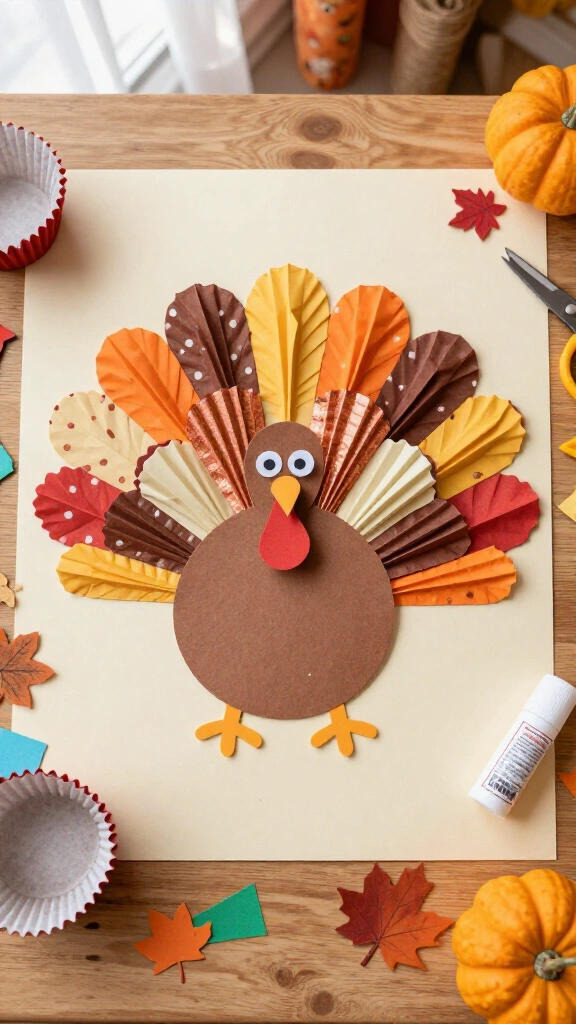 Cupcake liner turkey