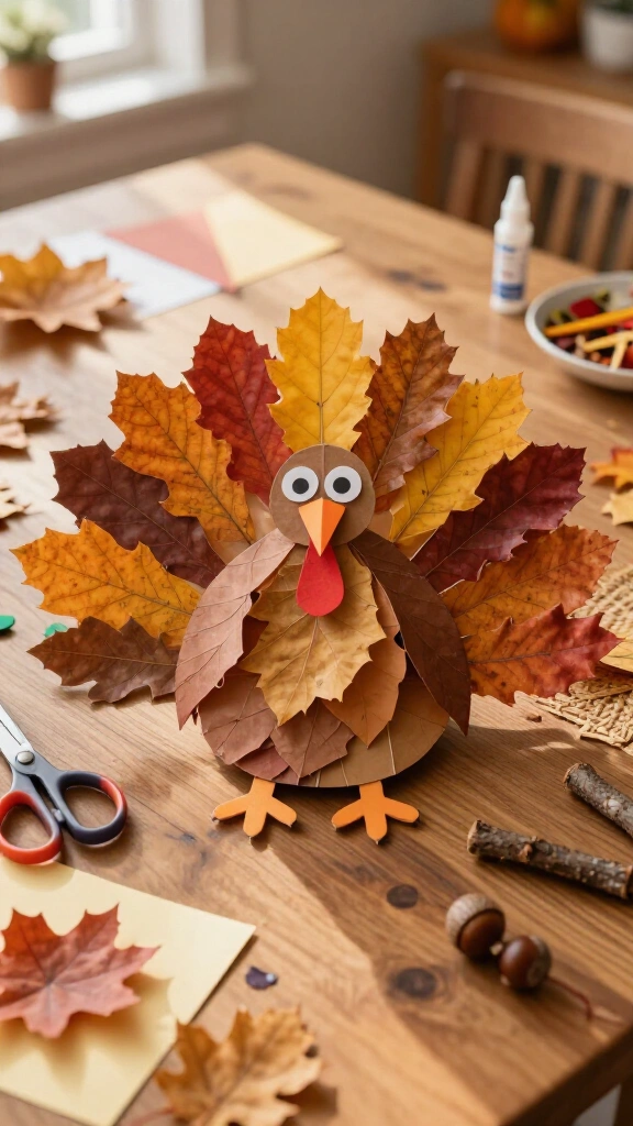 Leaf turkey craft