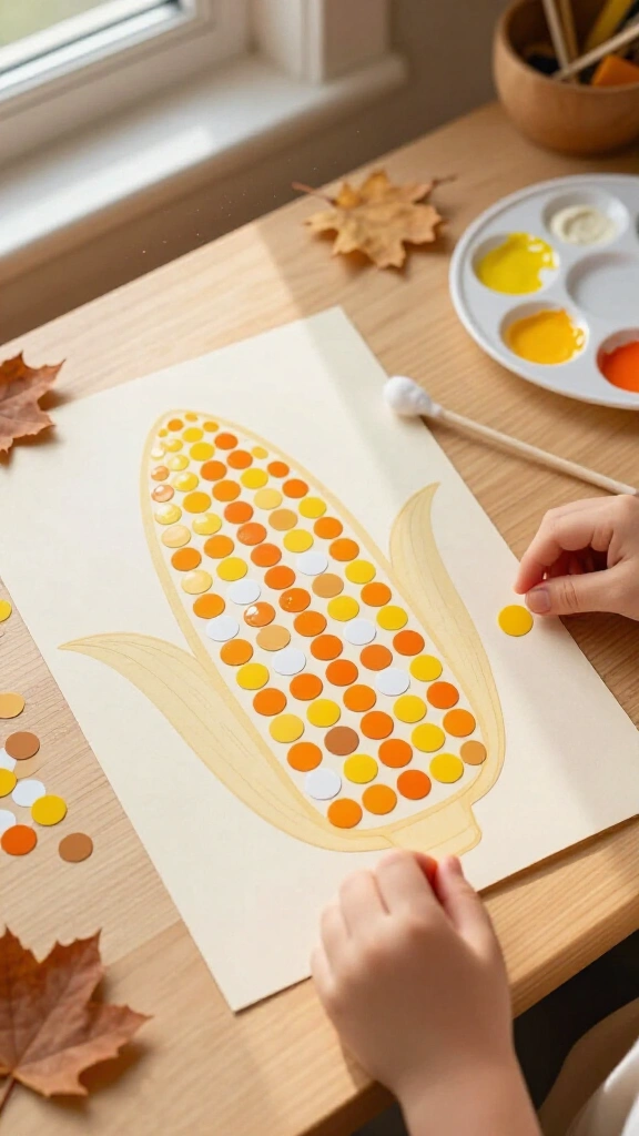 Corn kernel dot art