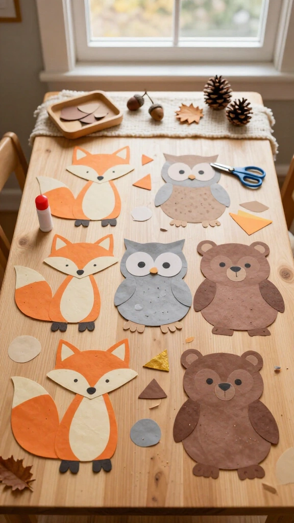 Woodland animal shape art