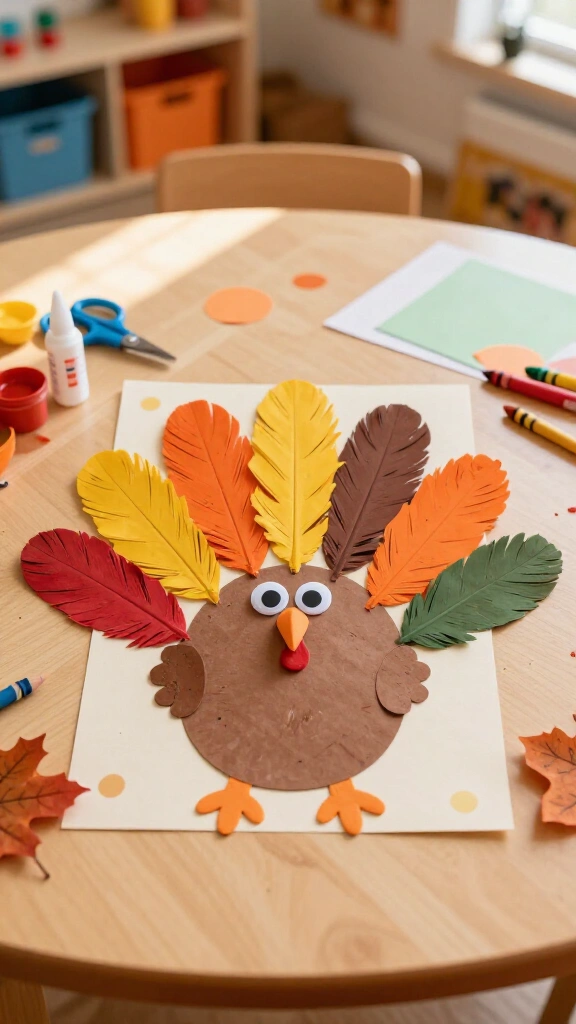 Hand print turkey name craft